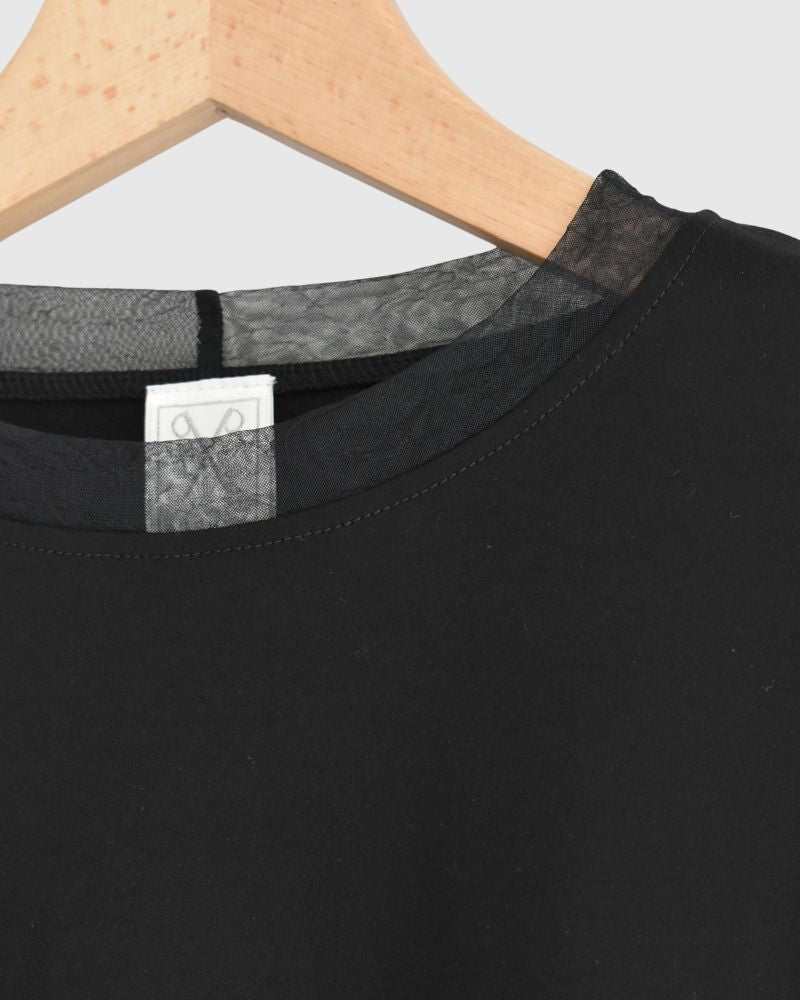 ANAIA SMOOTH/TULLE プルオーバー Black