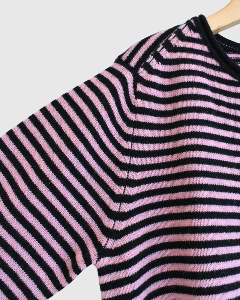 ボーダーニットプルオーバー Pink/Navy