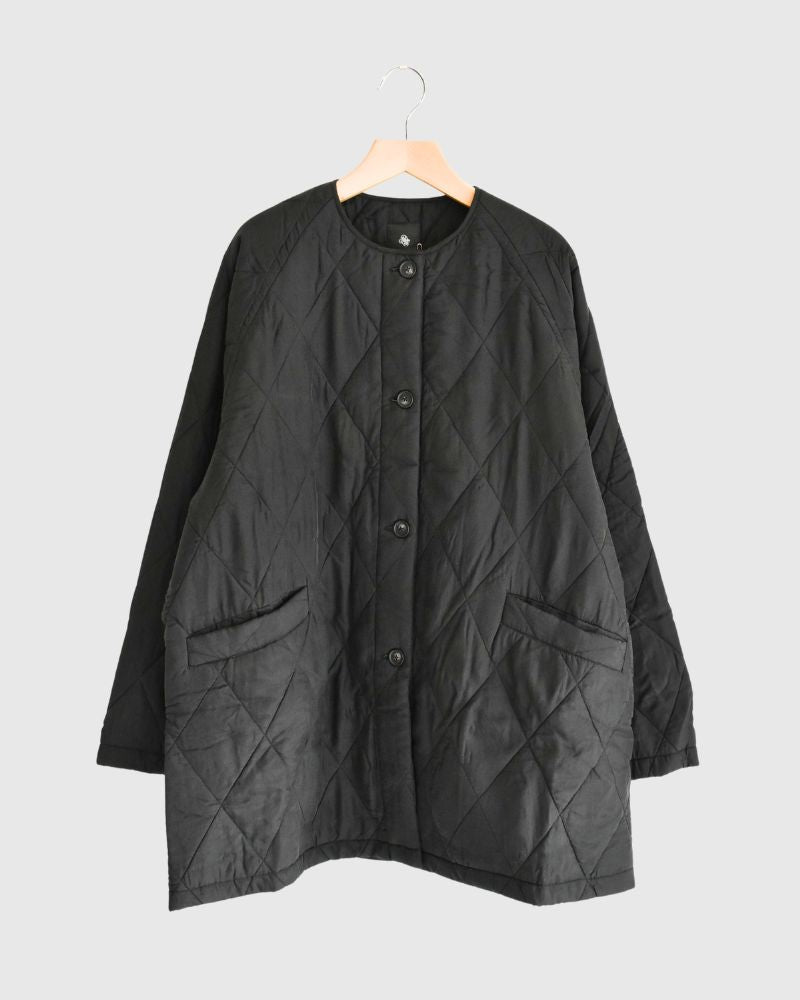 FRONT BUTTON SHORT COAT Black