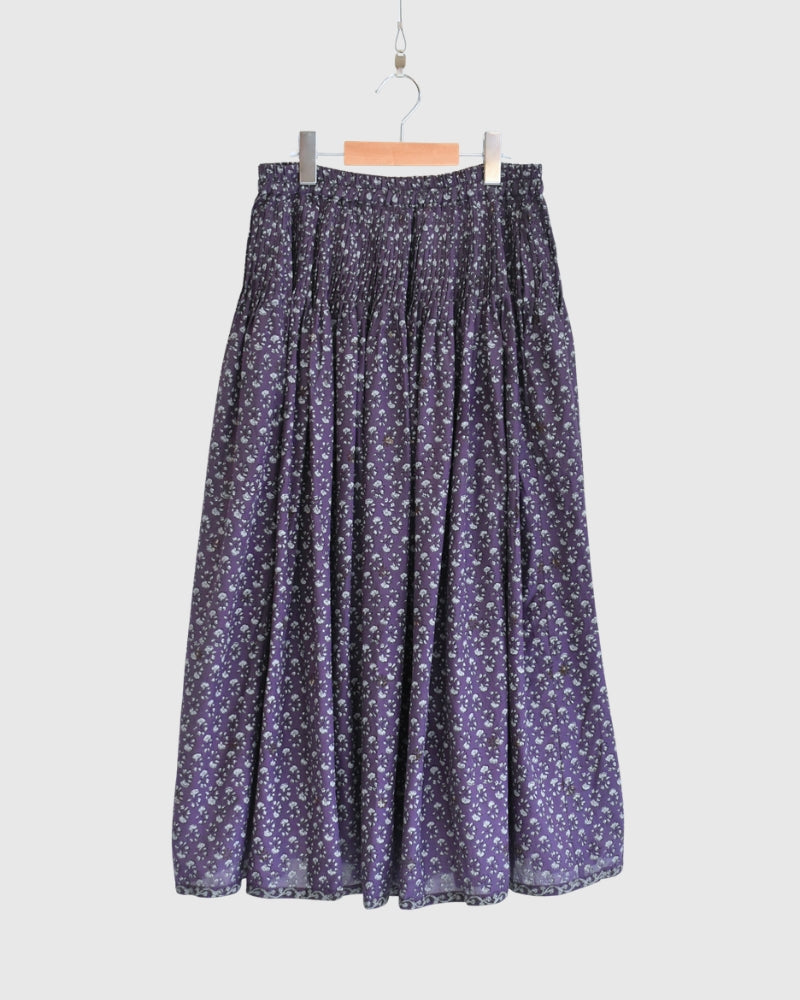 RAJASTHAN TUCK GATHERED SKIRT WITH LINING Purple
