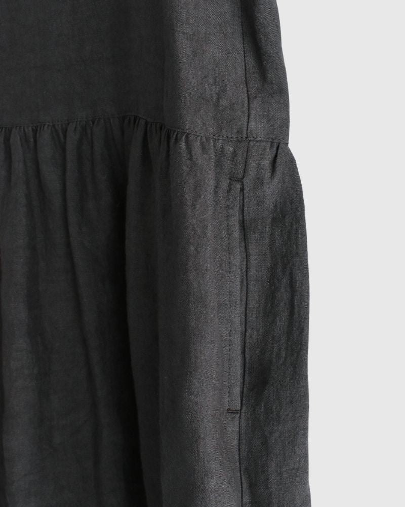 ノースリーブギャザードレス（LINEN） Black