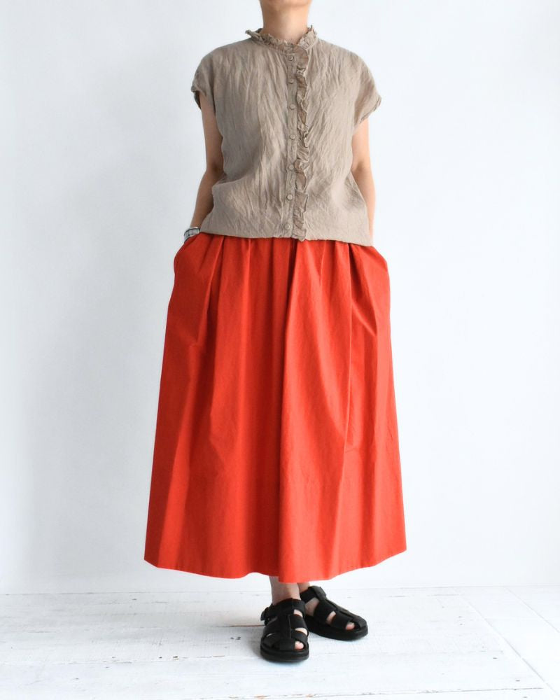 FRENCH/SL FRILL COLLAR SHIRTS AshBeige