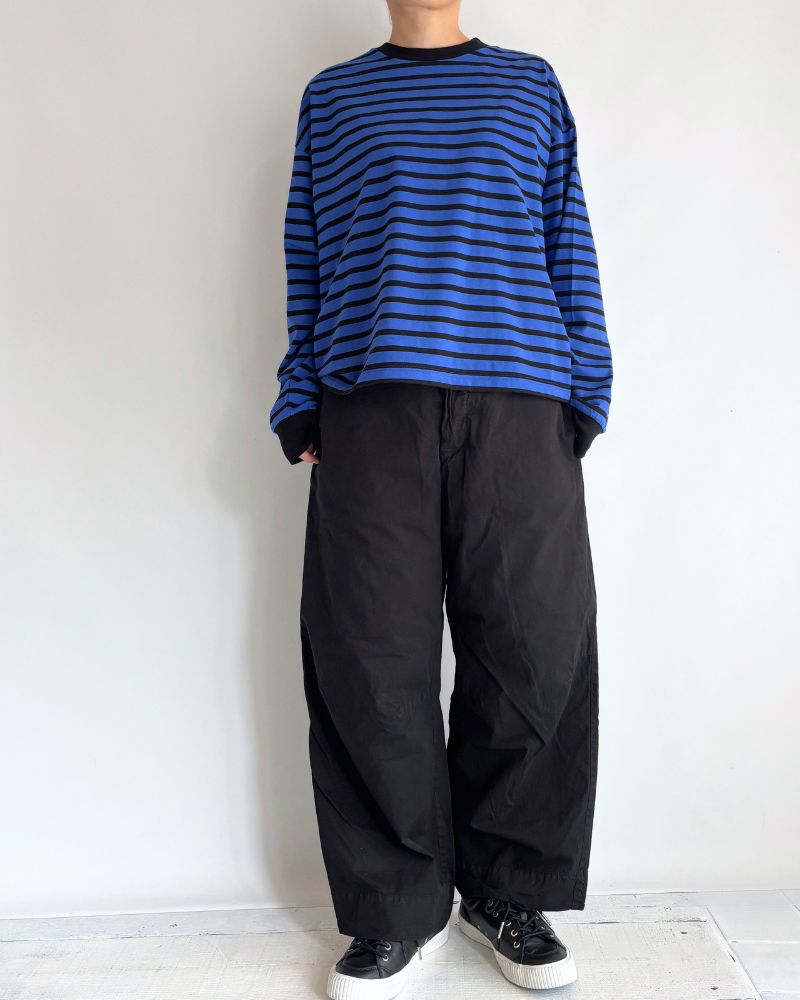 taco cotton ボーダーL/S RoyalNavy/Black