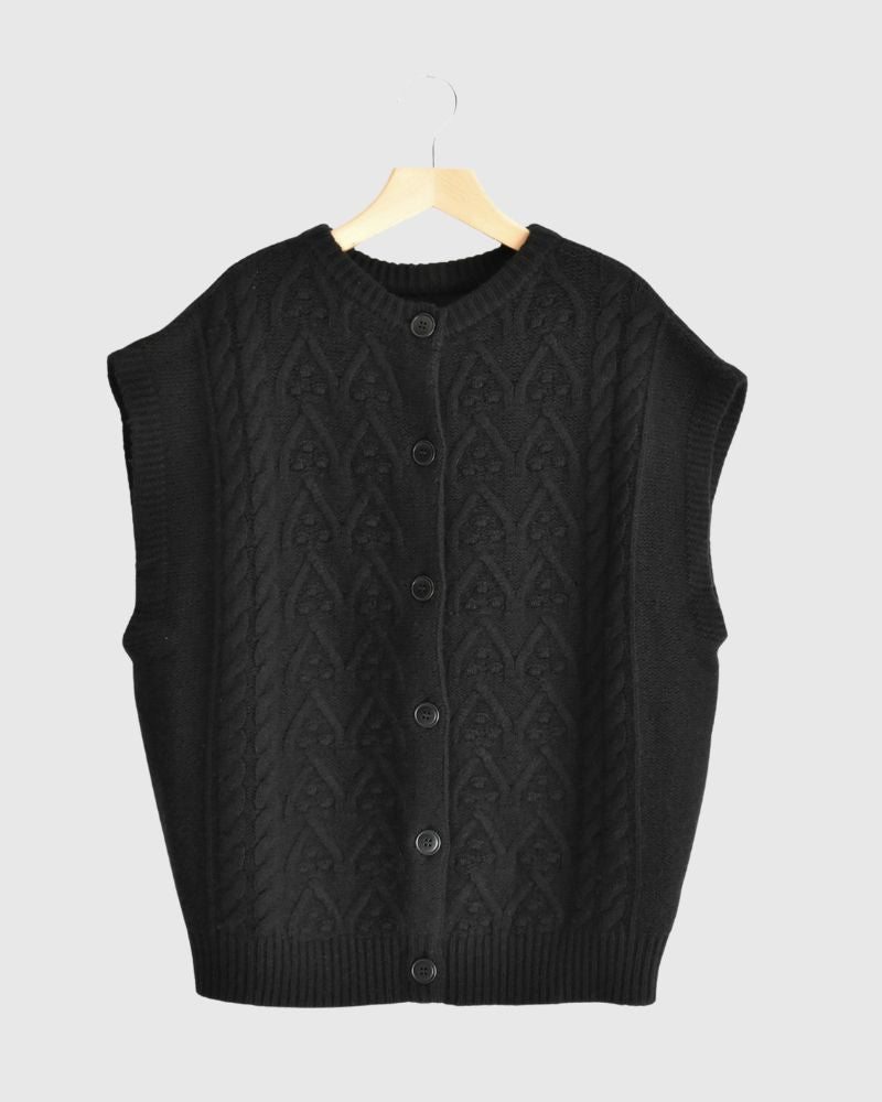 アノニマス アランニット 2WAY ワイドベスト Black