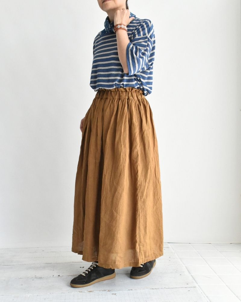 フレンチリネン スカート Camel