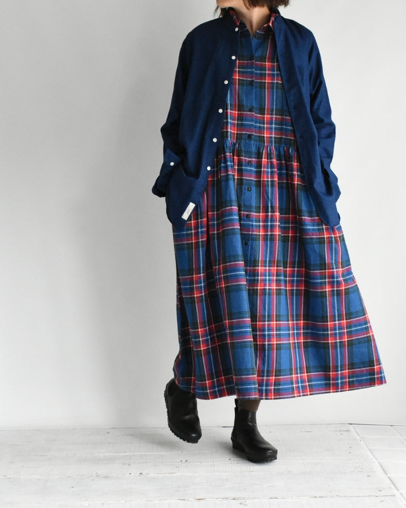 インディゴタータン ファンデーションシャツドレス Indigo