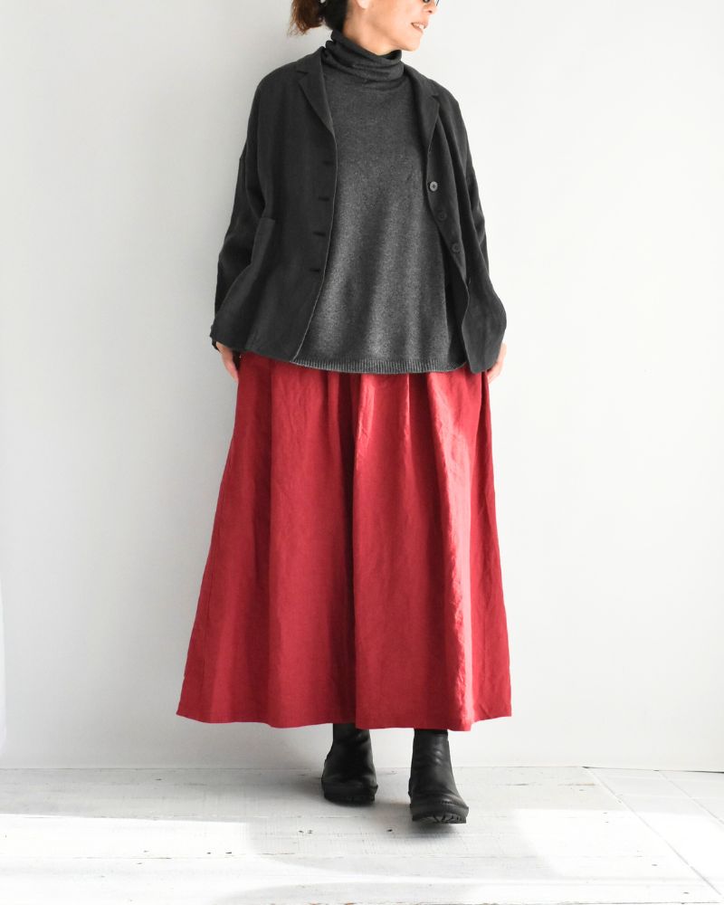 PLAIN STITCH DROP SHOULDER POLO NECK WITH SLIT Charcoal