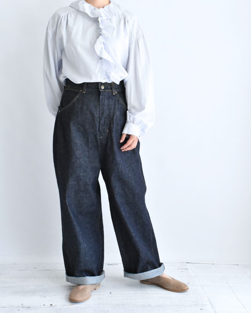 13ozムラ糸 バギーデニムパンツ OneWash
