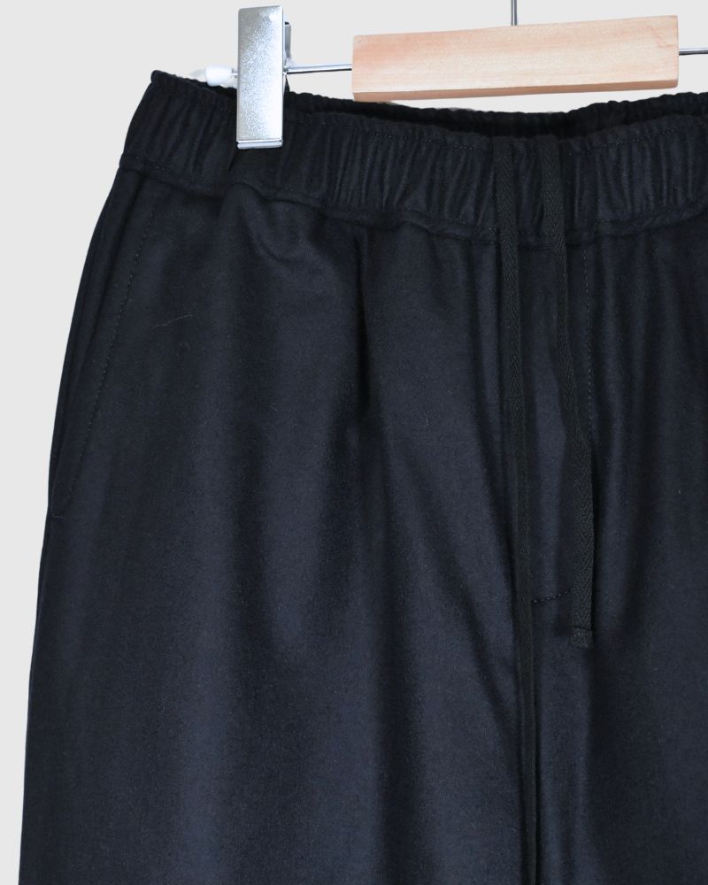 WOOL FLANNEL EASY WIDE PANTS Navy