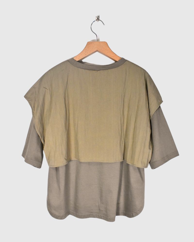 【sale】LAYERED TOPS 'HABOI' Khaki Beige