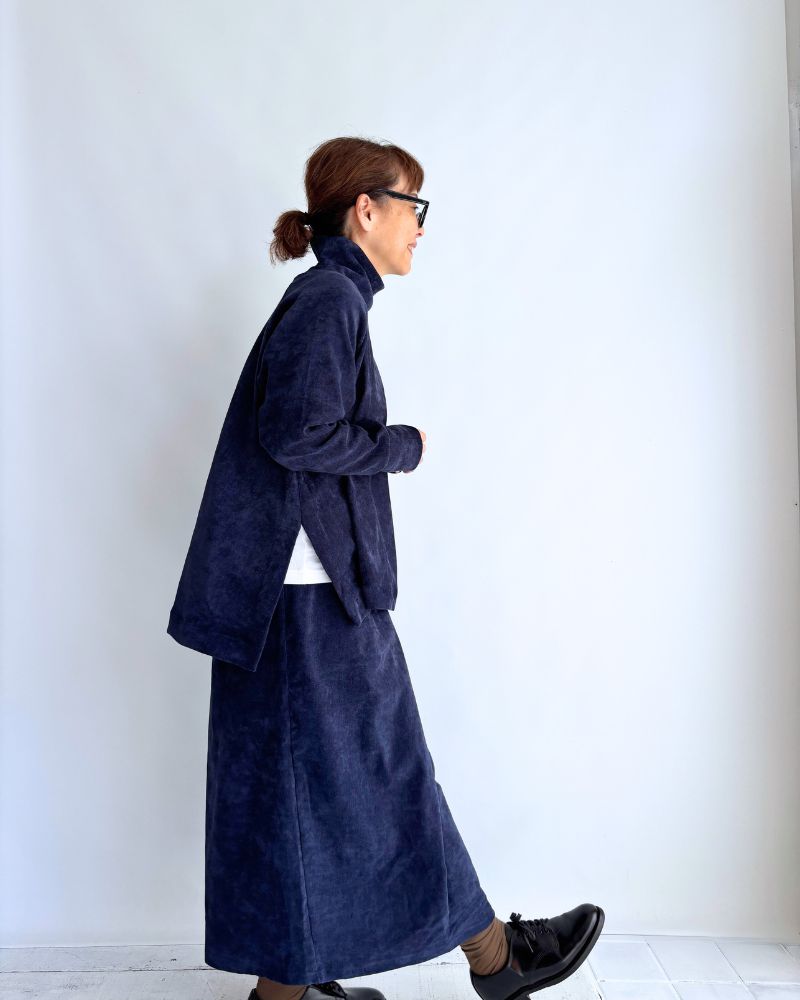 タックデザインスカート'YELL' Navy