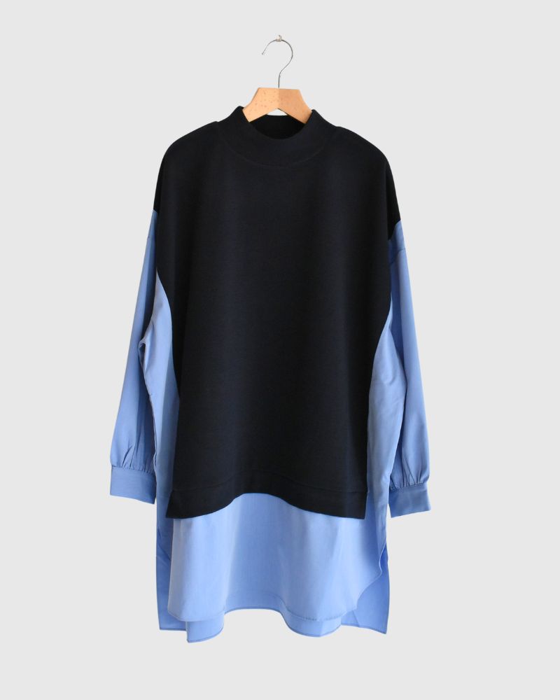 ニットコンビトップス 'JOHA' Navy