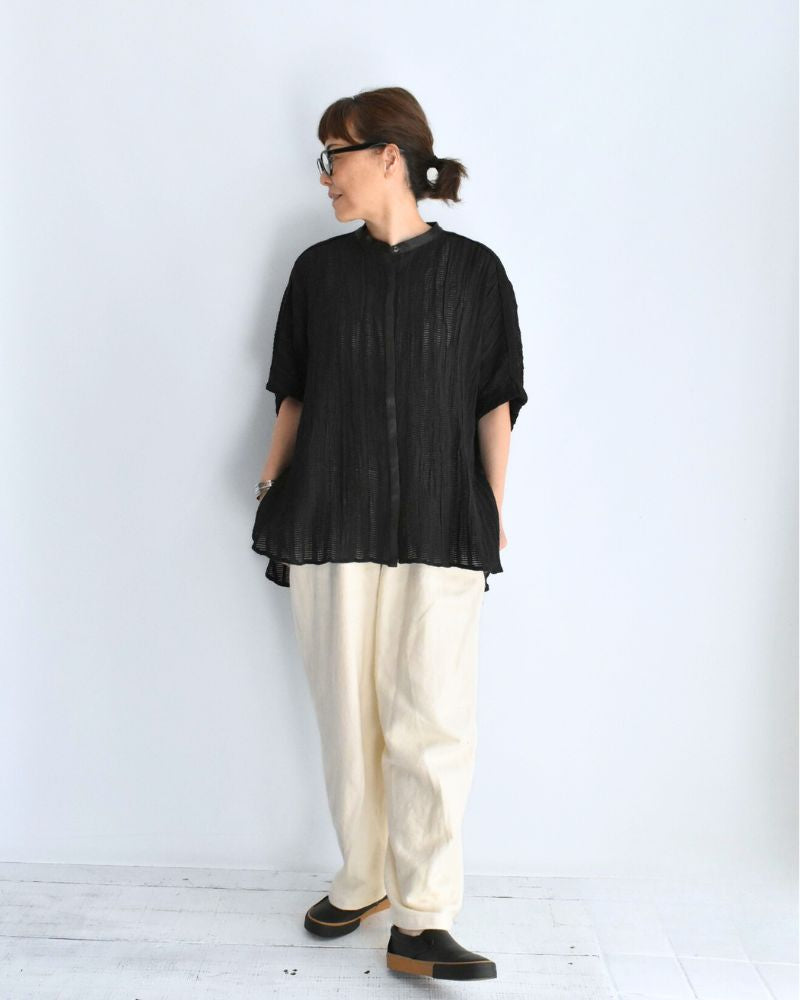 ワイドスクエアブラウス Black