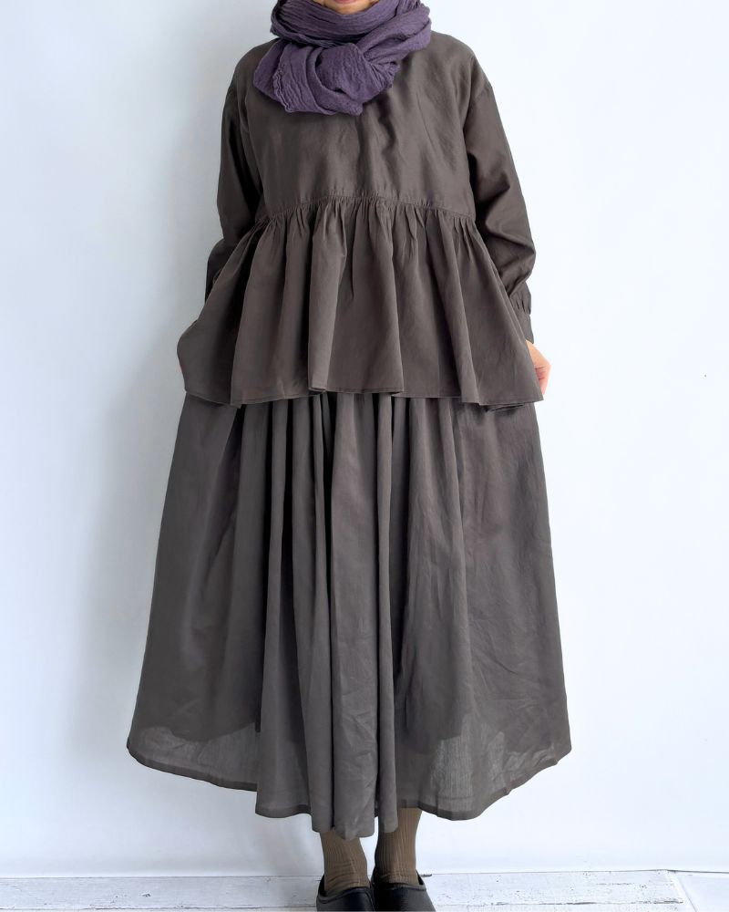 RAHASTHAN TUCK GATHERED PULLOVER Gray