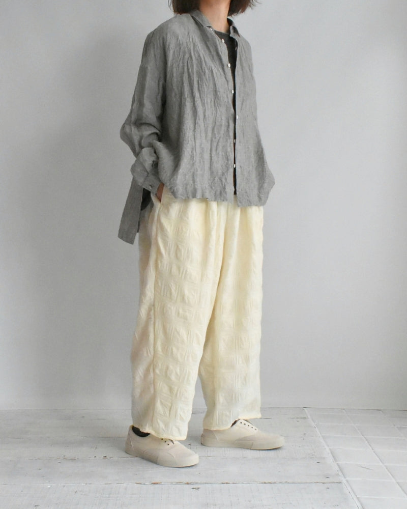 ウールチェックパンツ Ivory