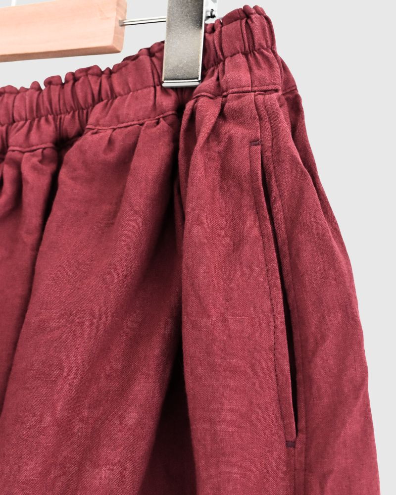 カラーリネン スカート Red