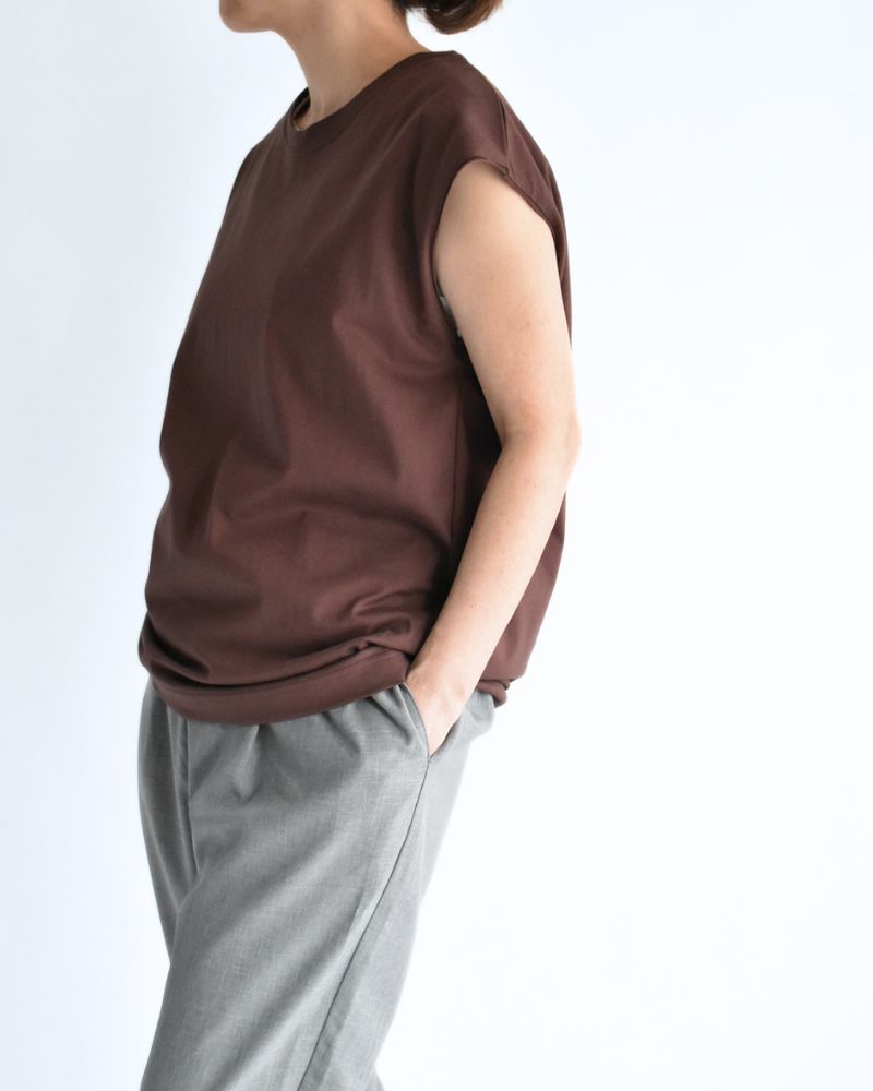 CALM フレンチスリーブTシャツ Brown