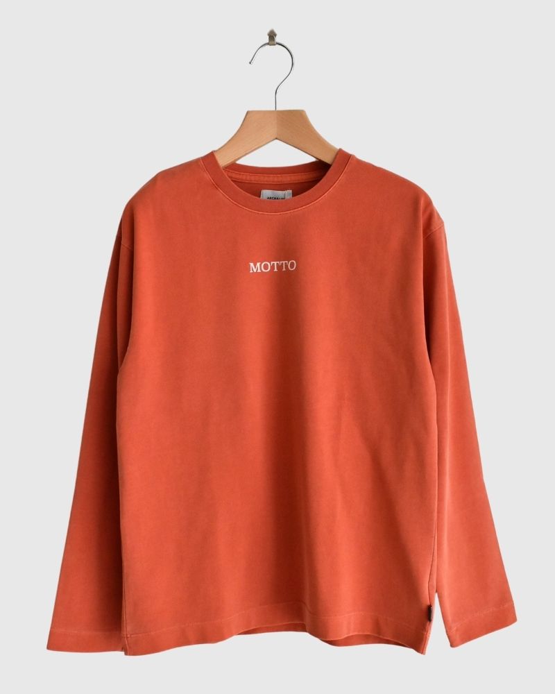 【sale】OG PEACH SKIN MOTTO L/S Orange　1