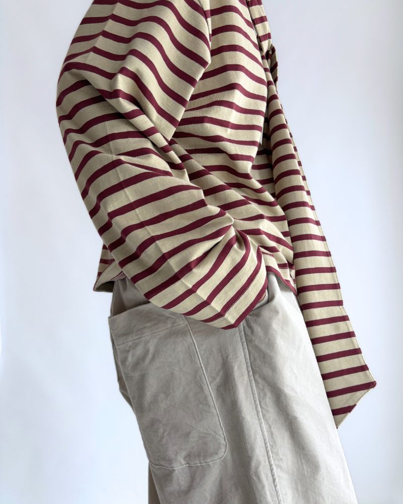 taco cotton ボーダータイ Beige/Bordeaux