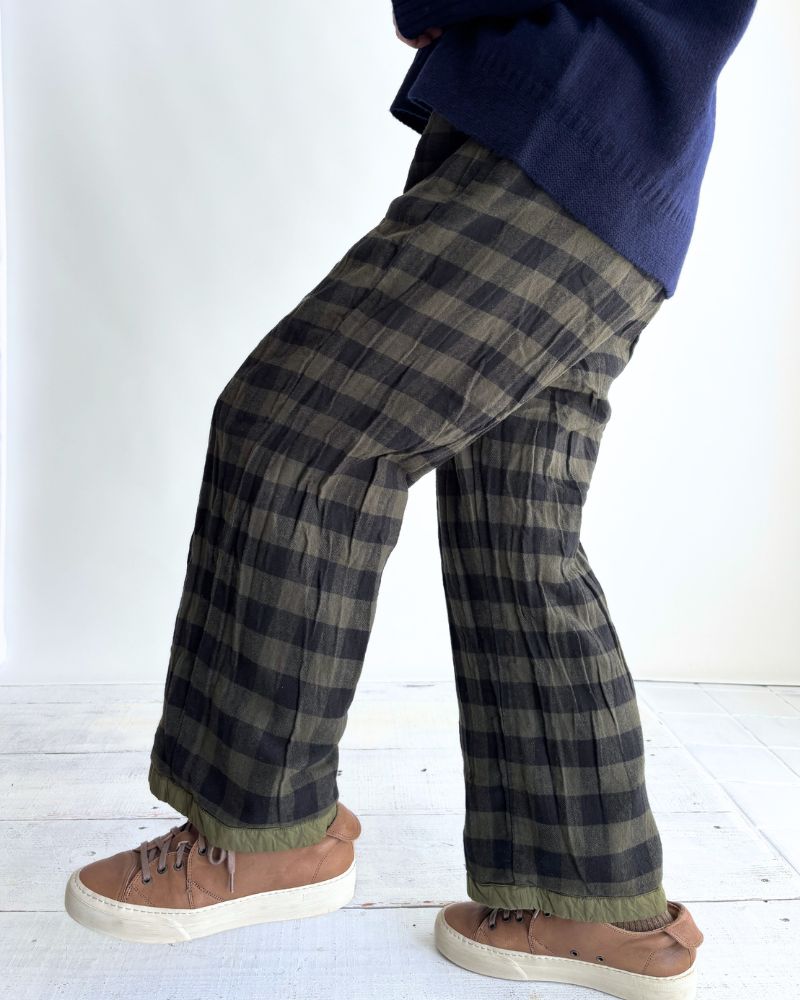 40s ORGANIC POPLIN (OVERDYE) EASY PANTS ArrasGreen