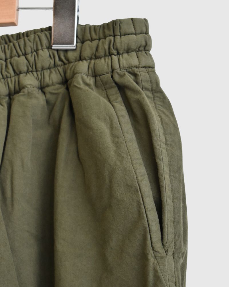 40s ORGANIC POPLIN (OVERDYE) EASY PANTS ArrasGreen
