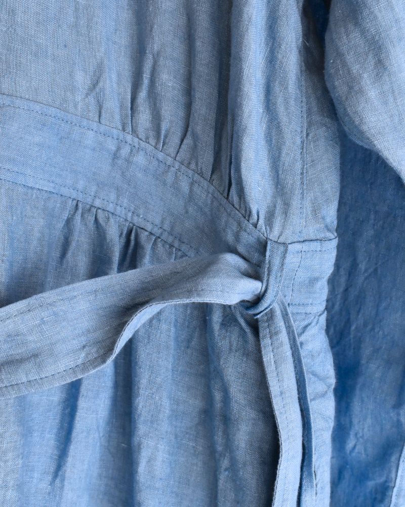 インディゴリネン カシュクールドレス LightBlue
