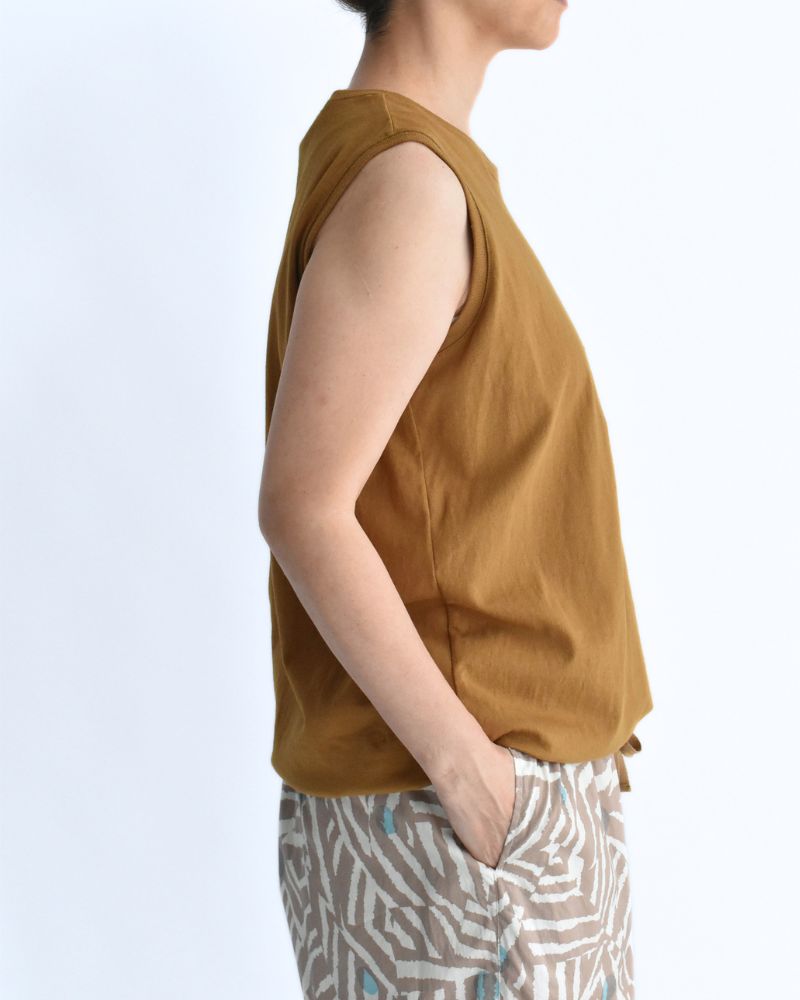 ノースリーブ ドロストTシャツ DarkCamel