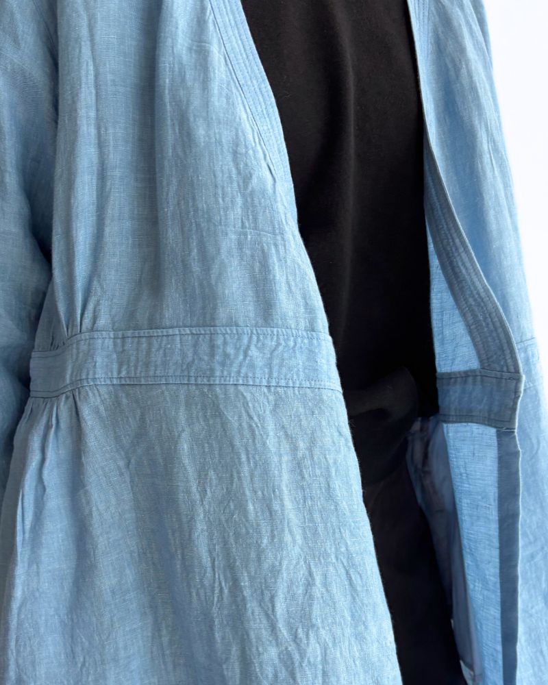 インディゴリネン カシュクールドレス LightBlue