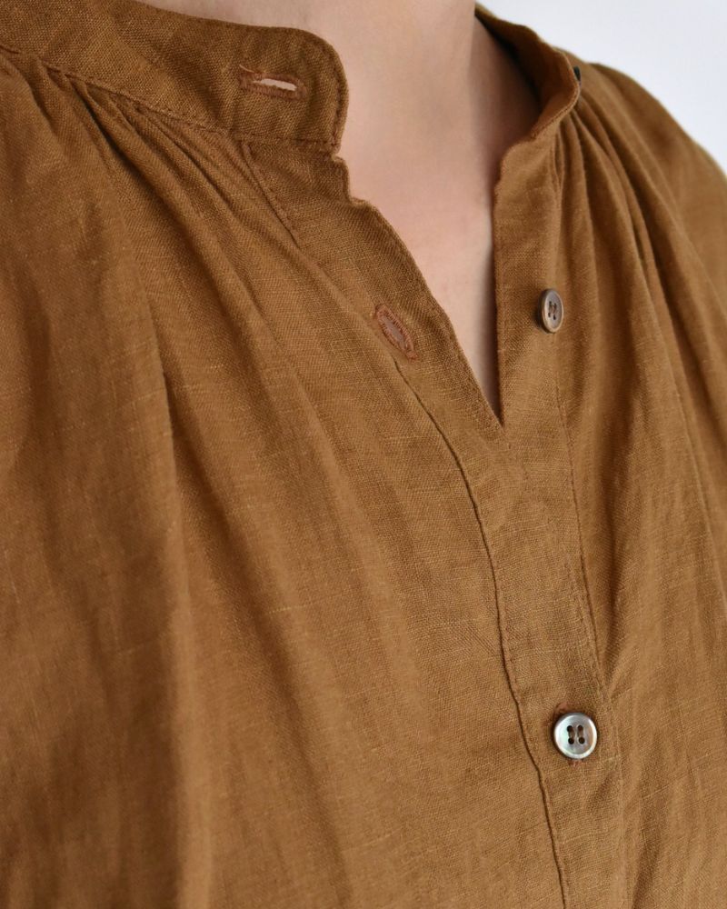 フレンチリネン ドレス Camel