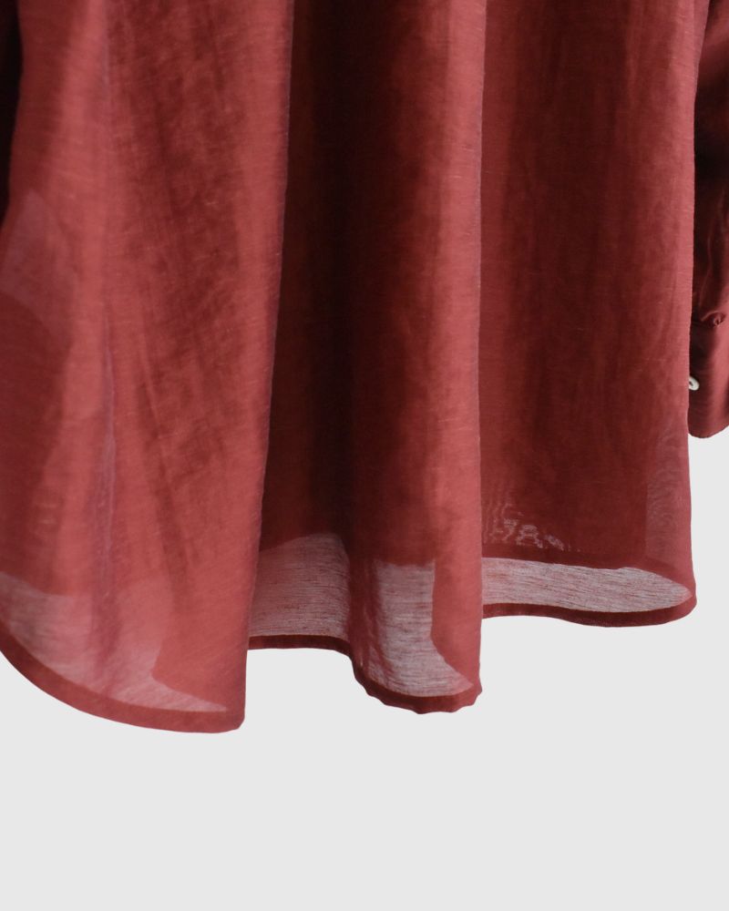 シアーボリュームブラウス RedBrown