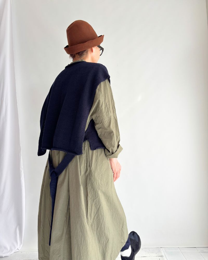 リボンニットベスト NavyBlack