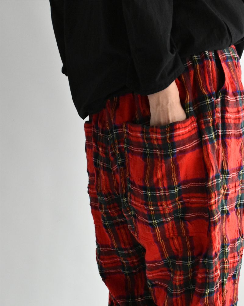 コットンウール タータンチェックパンツ Red