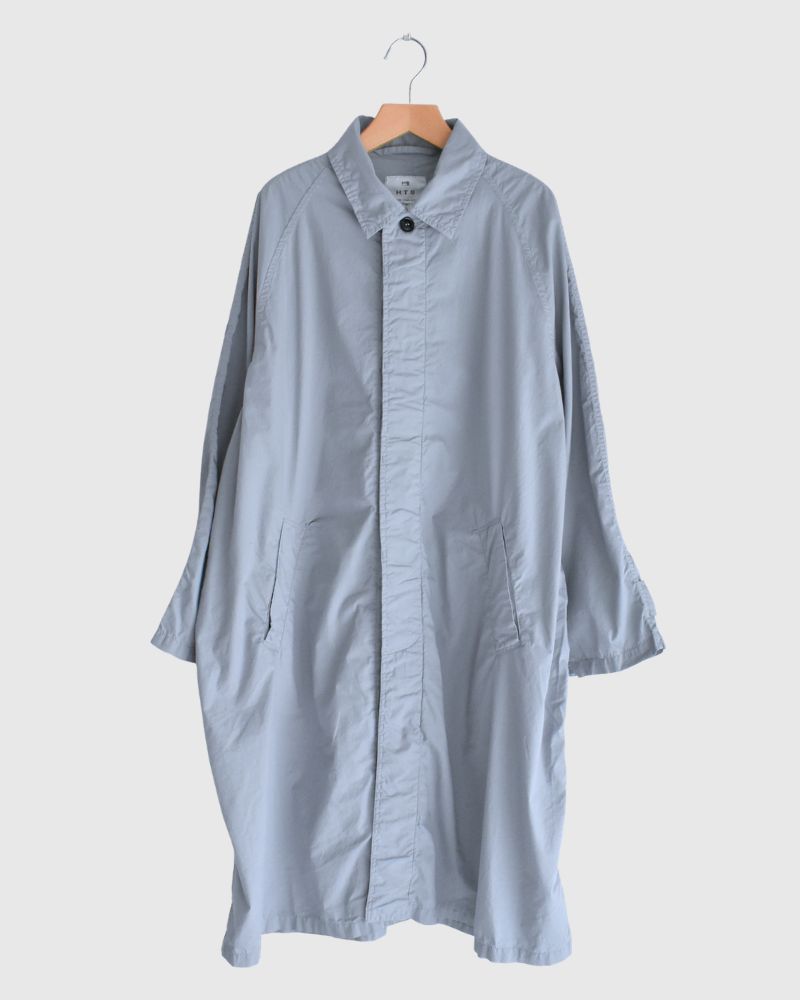 60s COTTON POPLIN OVERDYE BALMACAAN COAT Blue