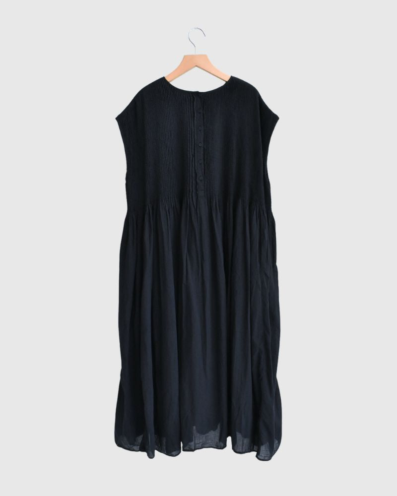 CREW-NECK F/SL DRESS WITH PINTUCK Marine
