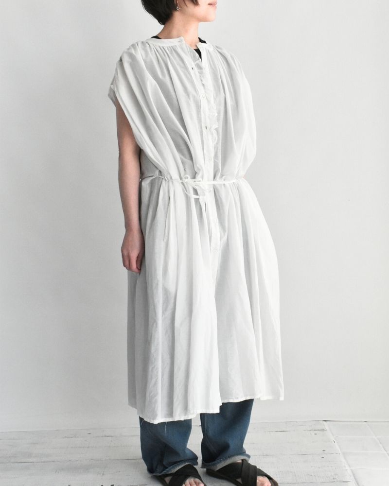 【予約】MS/F G1183 タイニーフリルノースリーブギャザードレス（5月末 - 6月初旬）