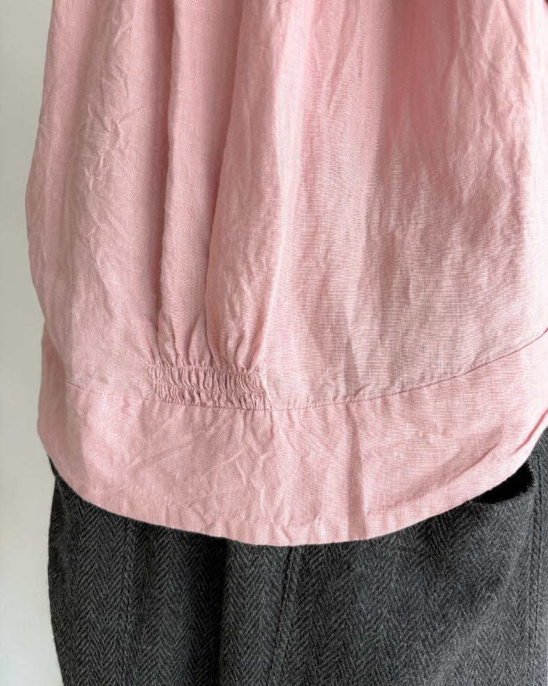 Linen Gather Shirt Pink