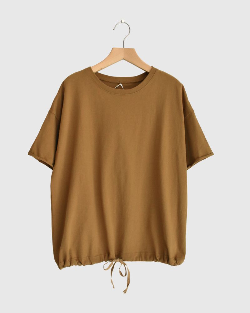 ハーフスリーブ ドロストTシャツ DarkCamel
