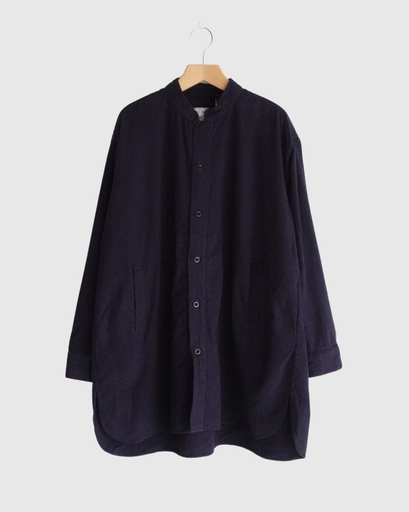 コットンフランネル スタンドカラーシャツ INHT2673D 3960 Marine｜HTS｜miel