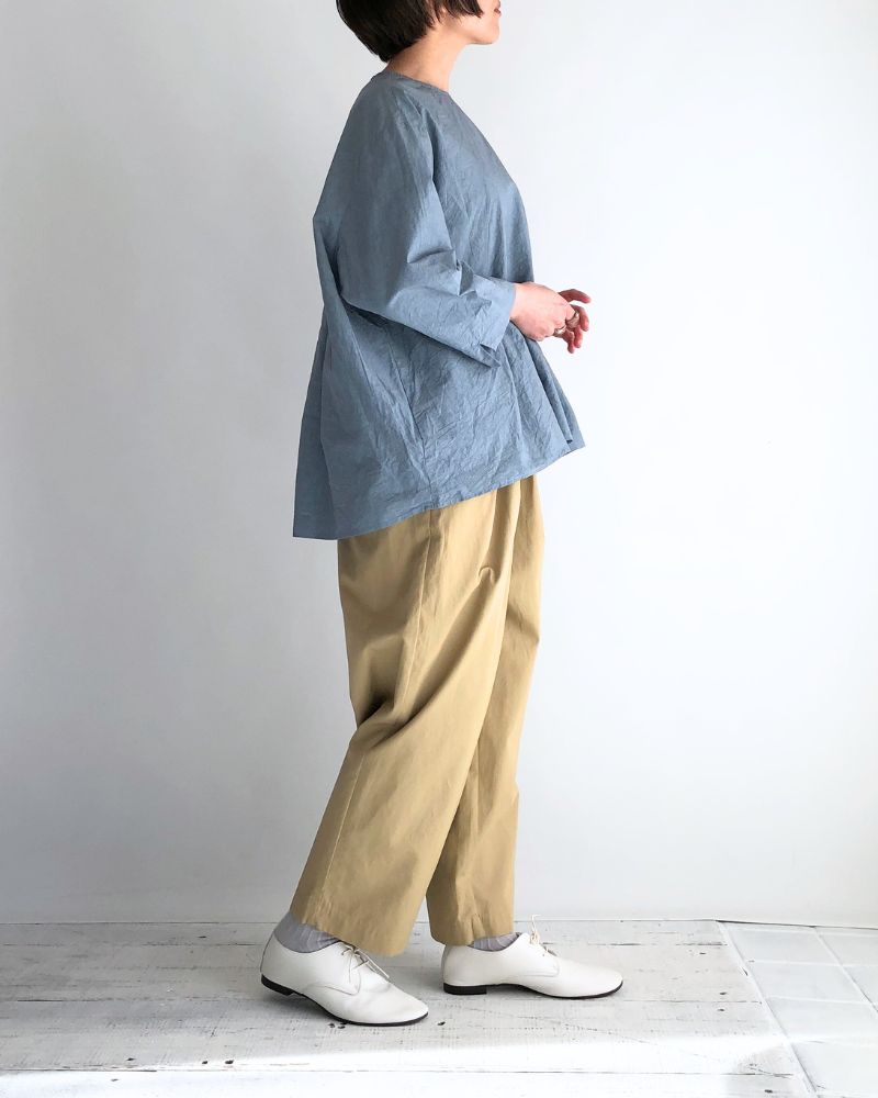 タックブラウス GrayishBlue