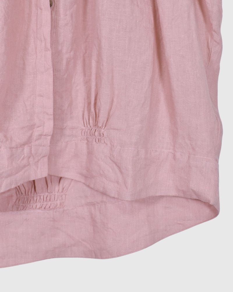 Linen Gather Shirt Pink