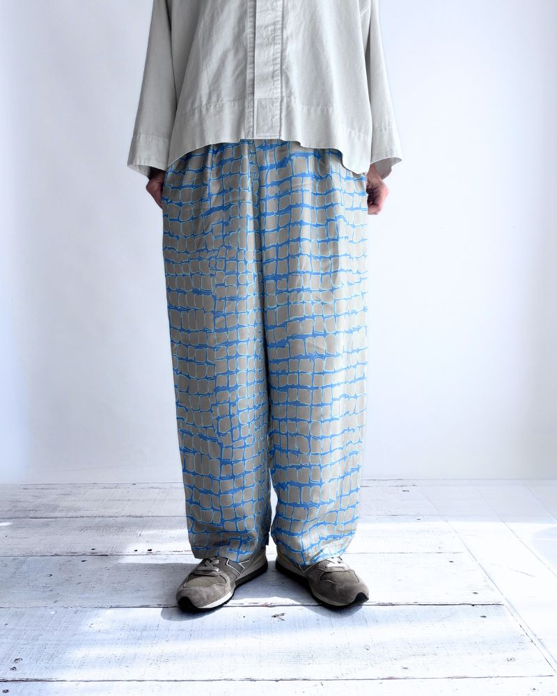 石畳柄のテロテロパンツ SaxBeige
