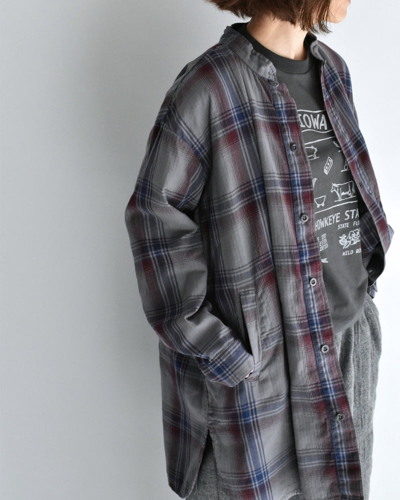 STAND COLLAR SHIRT Blue