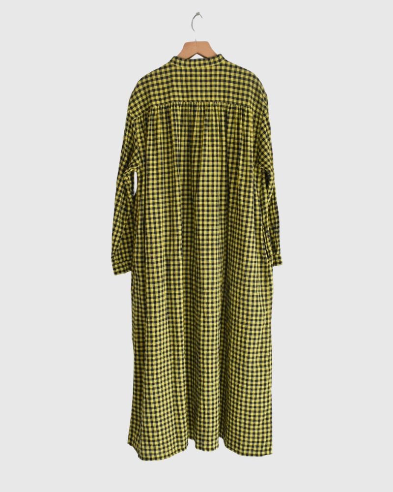 ギンガムチェック ドレス Yellow