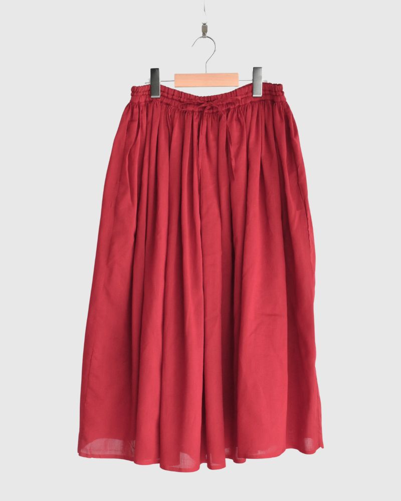 RAJASTHAN TUCK GATHERED SKIRT WITH LINING Red