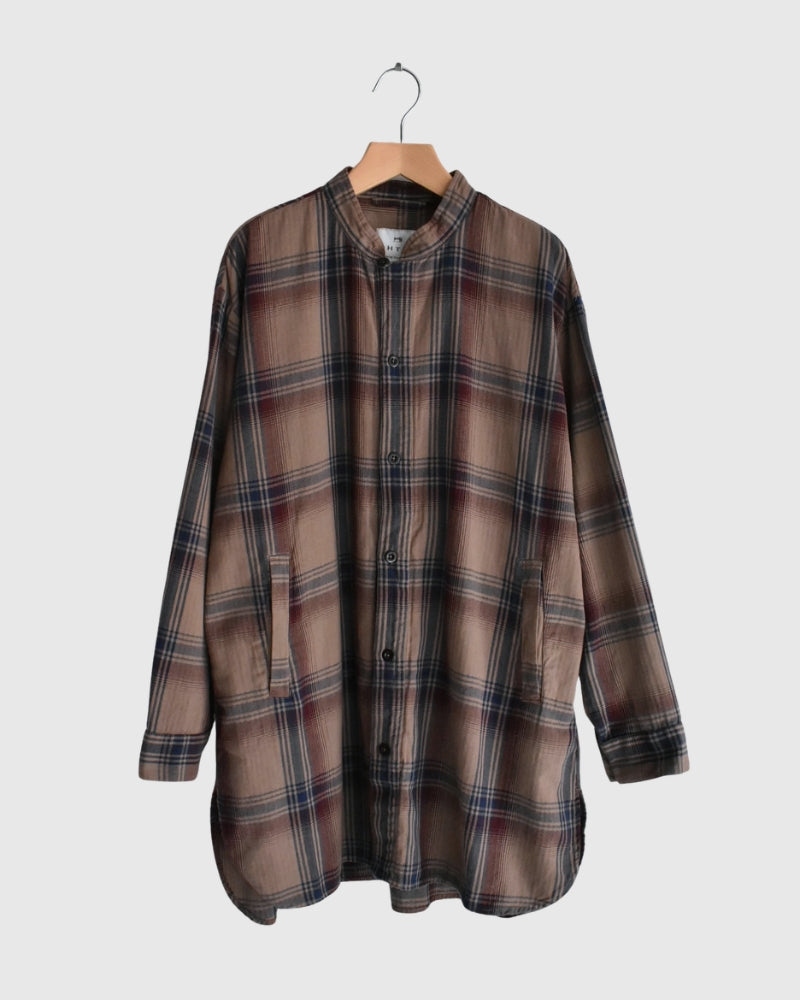 STAND COLLAR SHIRT Mocha