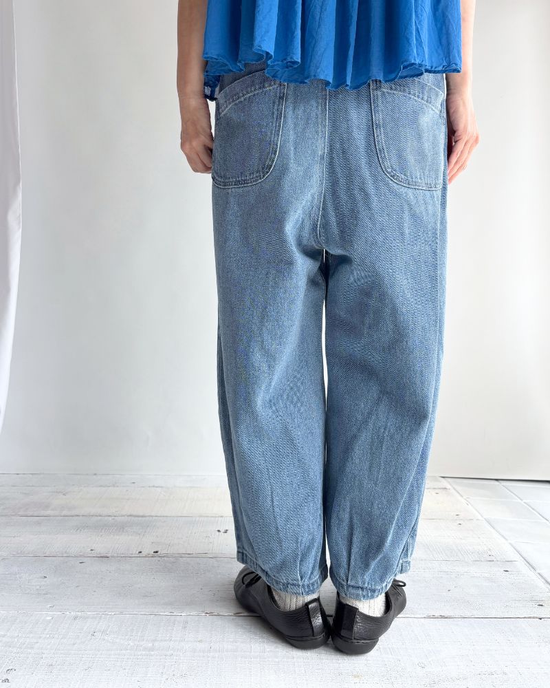 裾デザインコクーンシルエットデニム 'SAFY' LightIndigo
