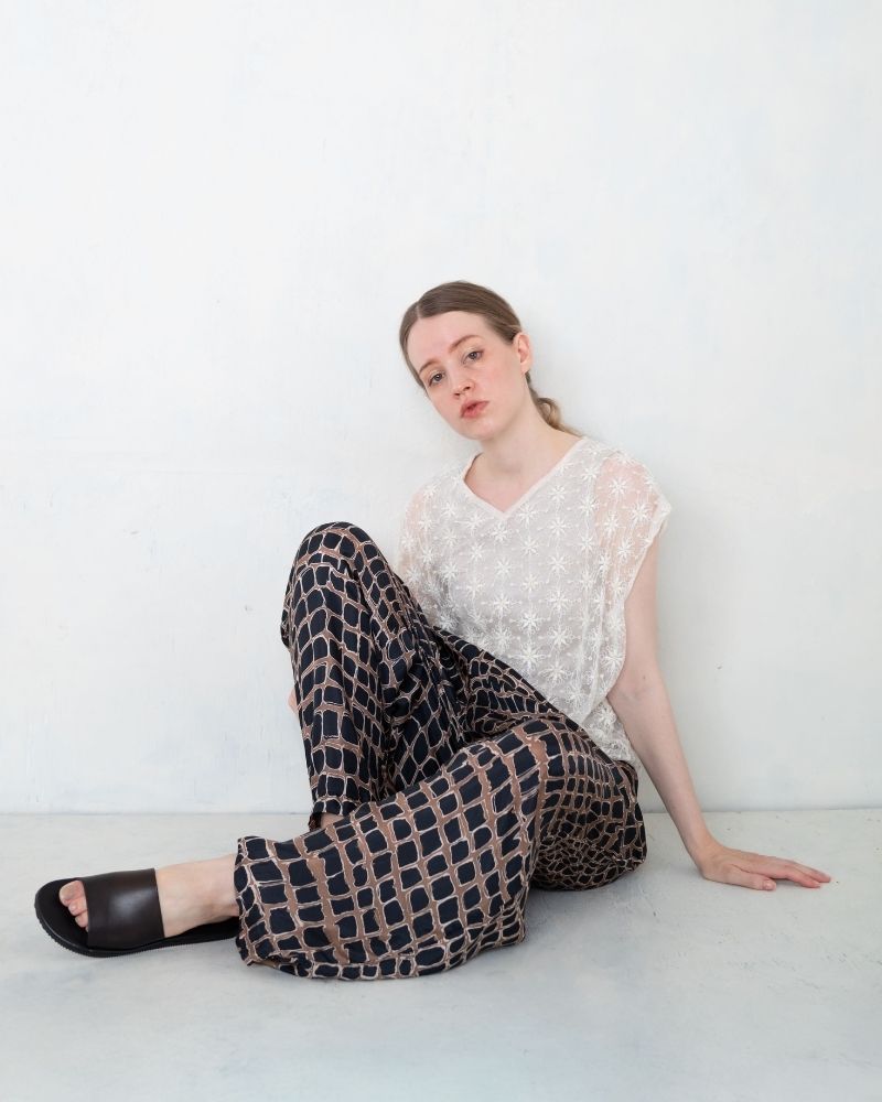 【予約】S/S TP070 石畳柄のテロテロパンツ（3月）