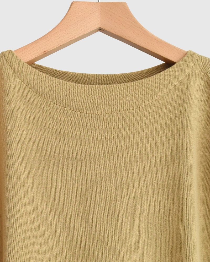 【sale】TRICOLOR ボートネックコットンニットプルオーバー Beige