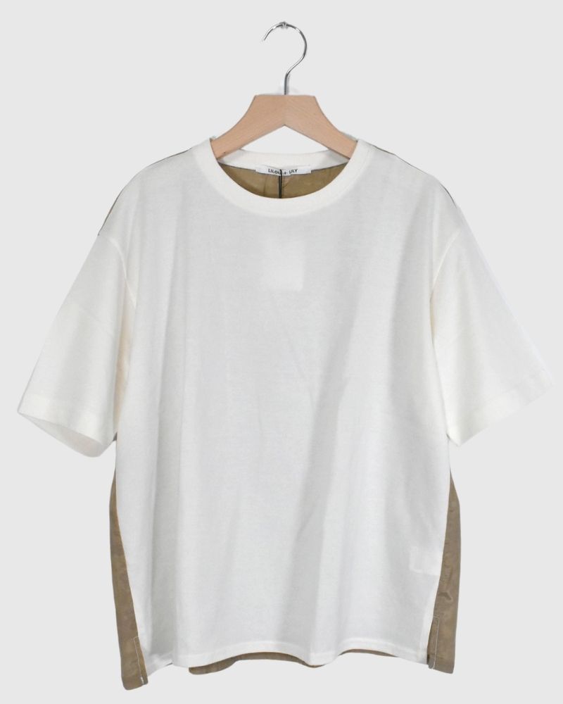 【sale】 キュプラ×コットン天竺Tシャツ　VANILLA/Beige