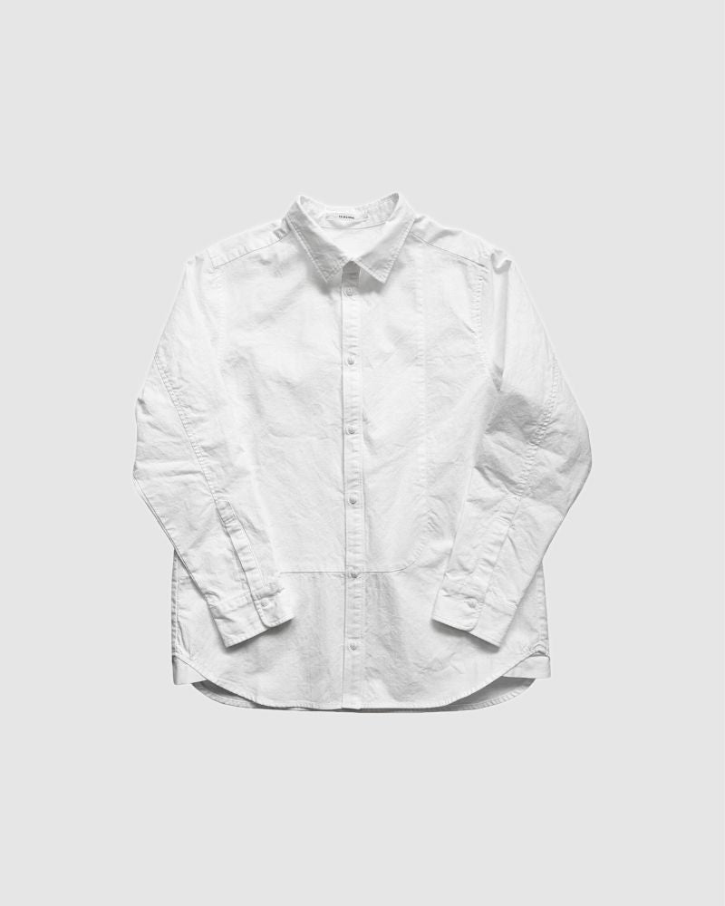 【予約】A/W TT207 オーガニックコットンの白いダンガリーシャツ（9月）